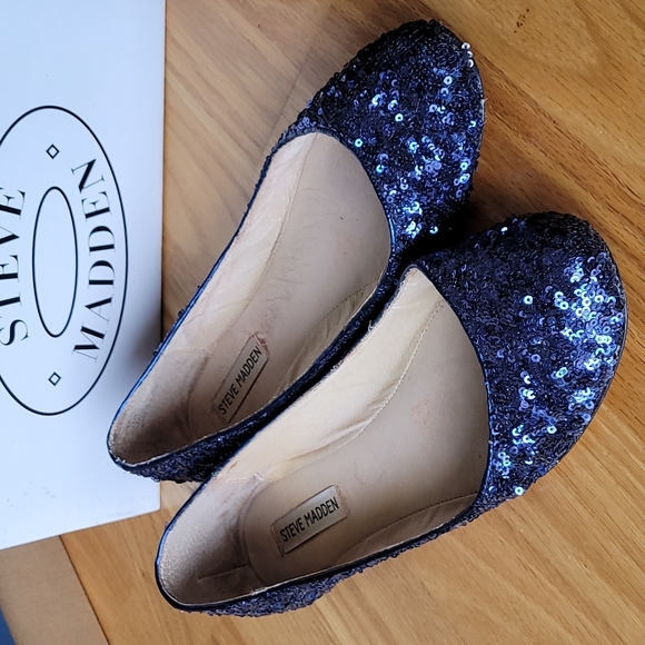 Steve Madden Shoes - Steve Madden blue sparkle flats